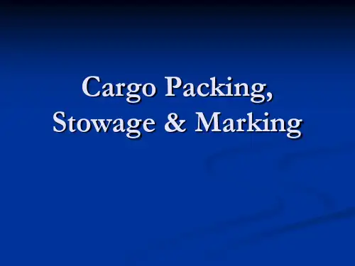 Cargo Packing, Stowage & Marking