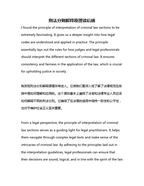 刑法分则解释原理读后感