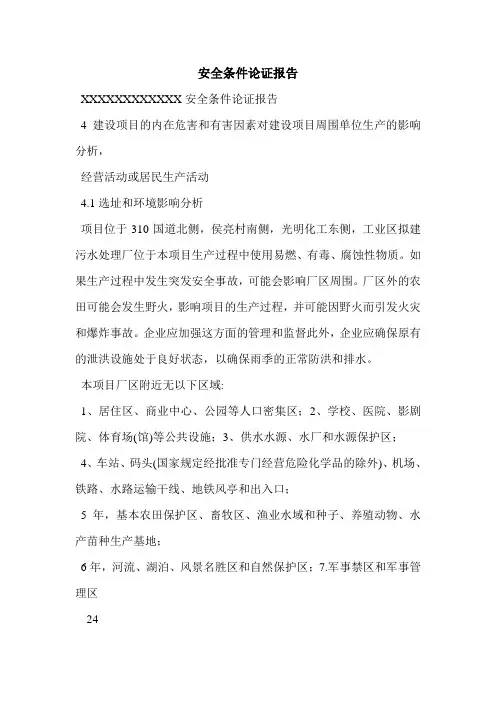 安全条件论证报告