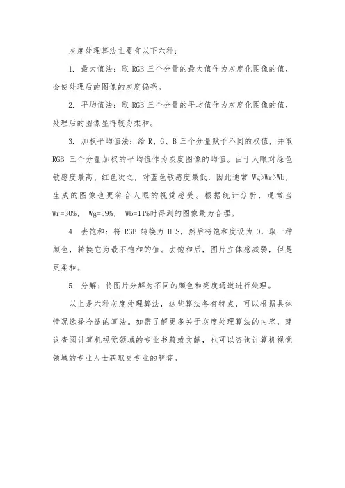 六种灰度处理算法