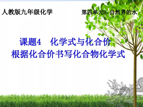 人教版九年级化学上册教学课件4.4化学式与化合价优秀课件资料