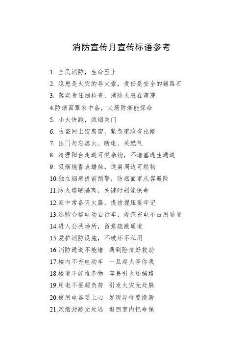 2024消防宣传月宣传标语参考