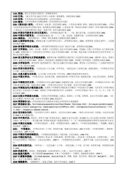 1101英语：相当大学英语六级水平,各种版本均可。