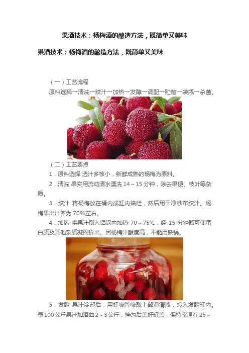 果酒技术：杨梅酒的酿造方法，既简单又美味