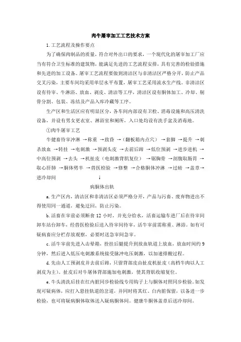 肉牛屠宰加工工艺技术方案