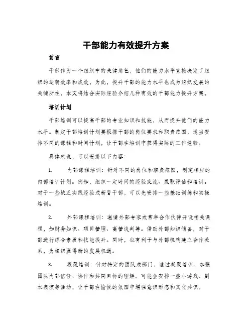 干部能力有效提升方案
