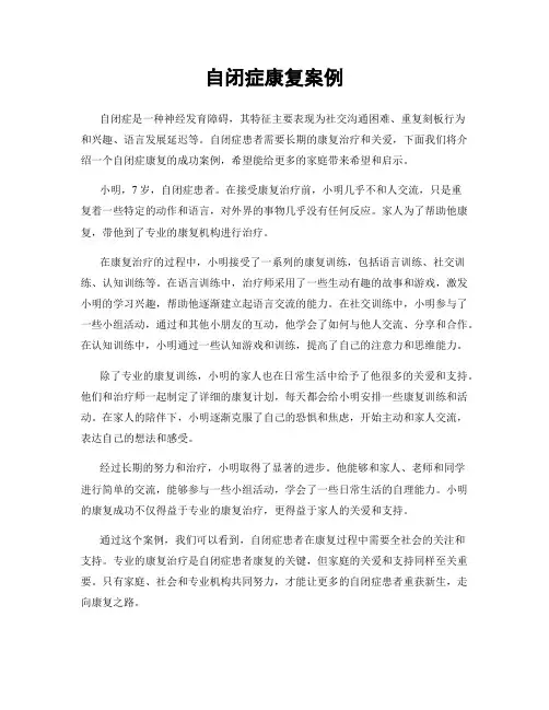 自闭症康复案例