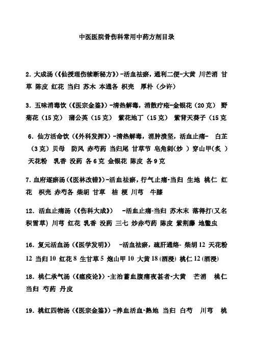 骨伤科方剂121
