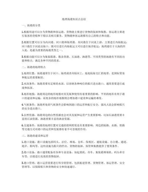 地理海港知识点总结