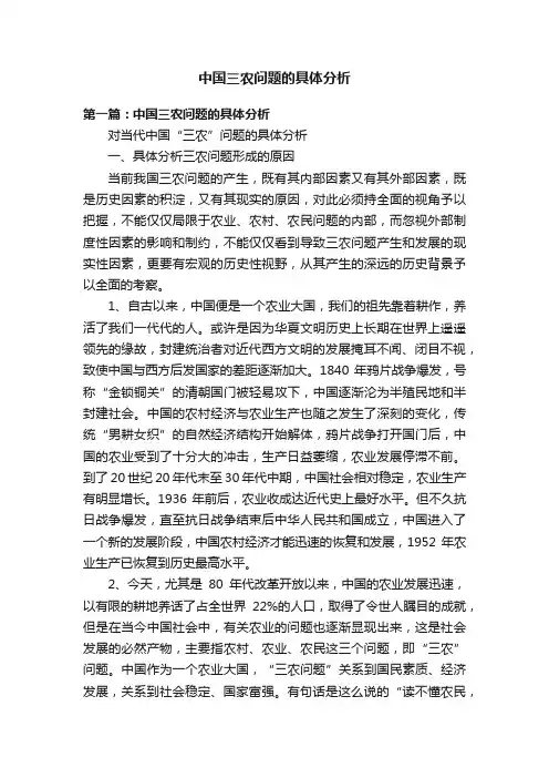中国三农问题的具体分析