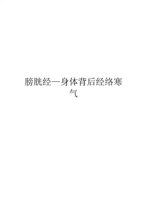膀胱经—身体背后经络寒气