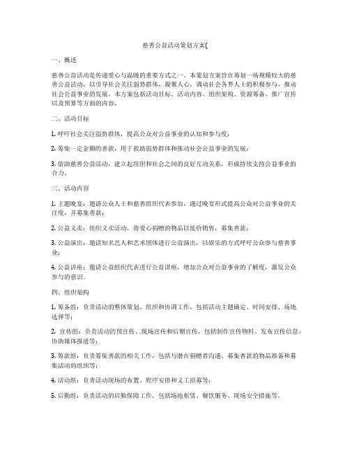 慈善公益活动策划方案(