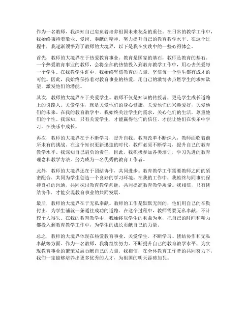 教师的大境界心得体会