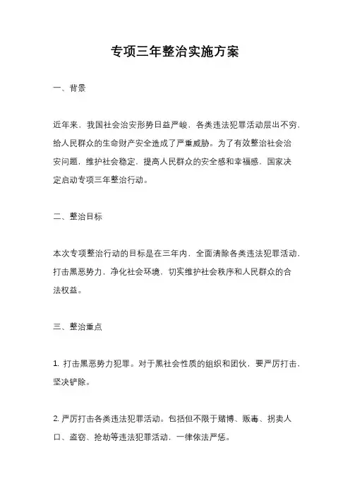 专项三年整治实施方案