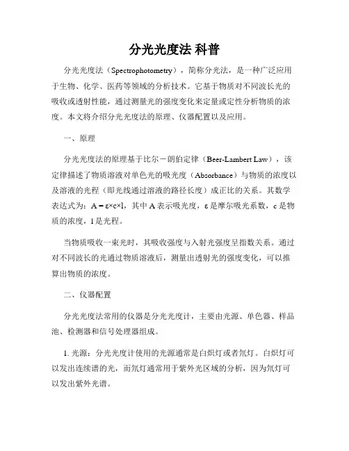 分光光度法 科普