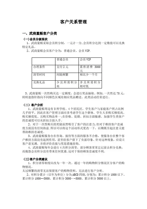 客户关系管理分级