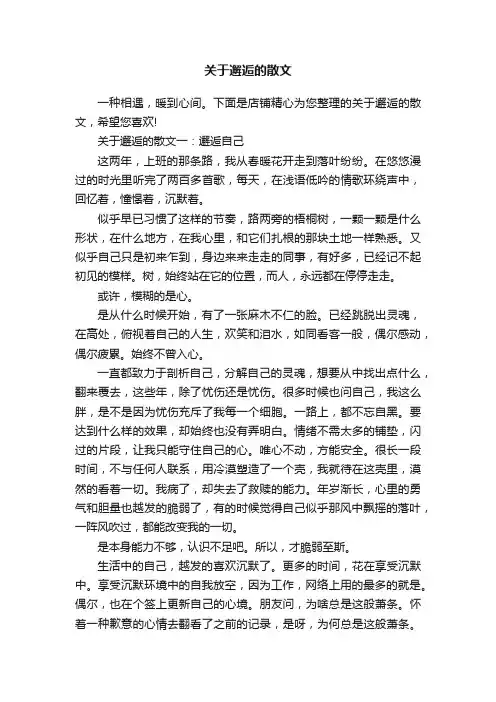 关于邂逅的散文