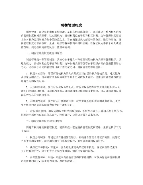制衡管理制度