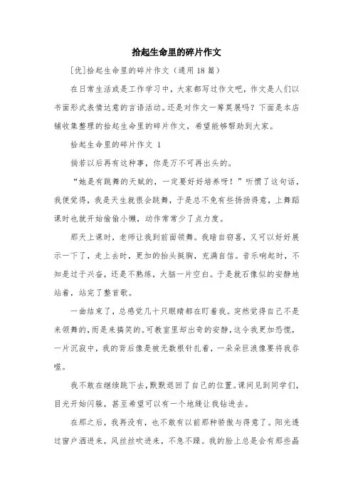 拾起生命里的碎片作文
