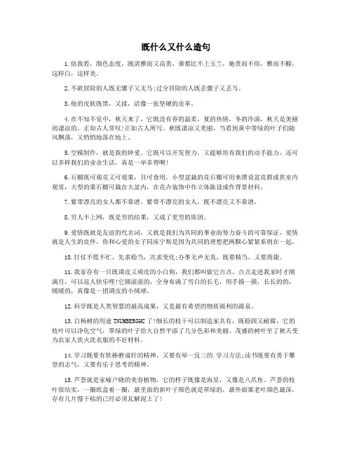 既什么又什么造句