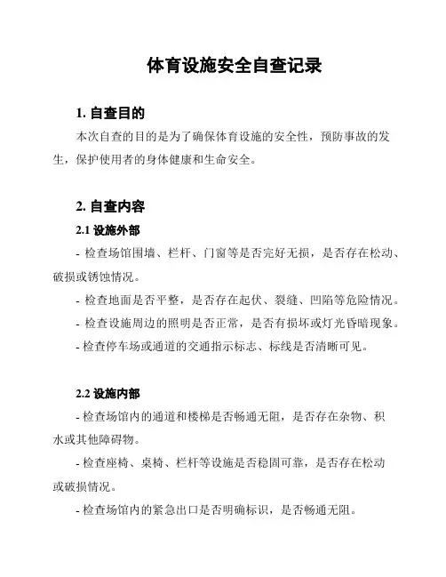 体育设施安全自查记录