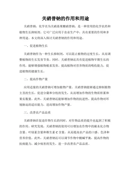 关硝普钠的作用和用途