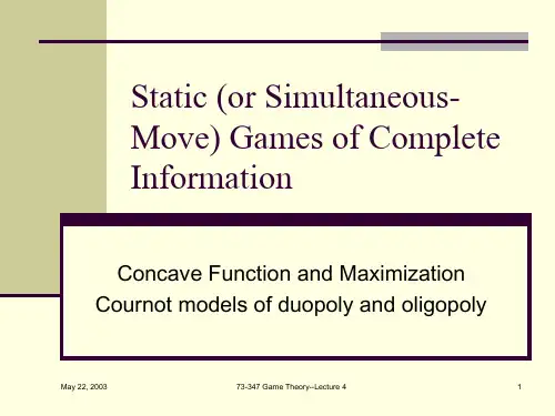lecture4(博弈论讲义(Carnegie Mellon University))