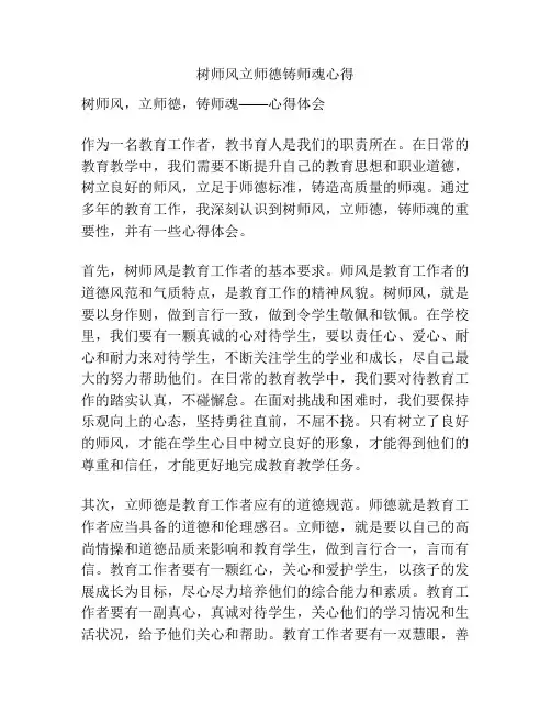 树师风立师德铸师魂心得