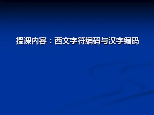 西文字符编码与汉字编码.