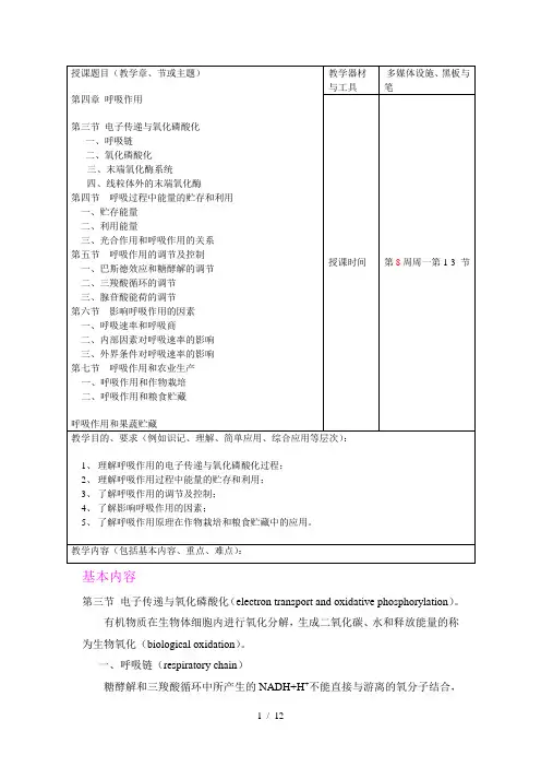植物生理学教案8