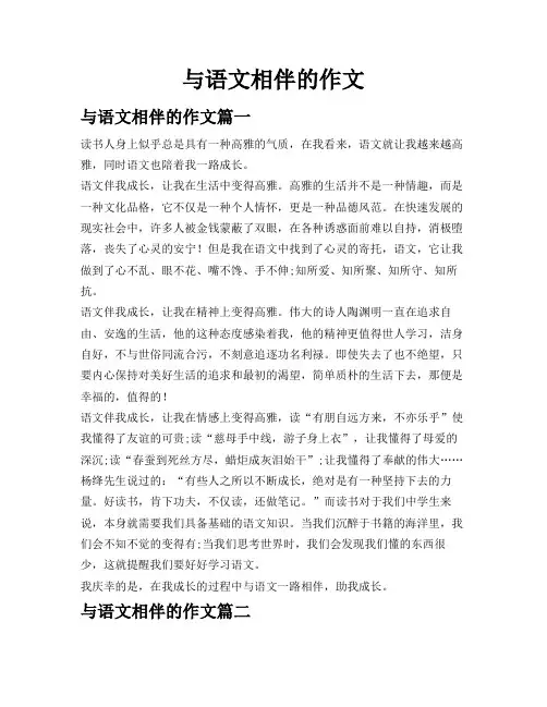 与语文相伴的作文