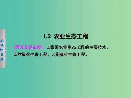 高中生物 1.2 农业生态工程课件 北师大版选修3