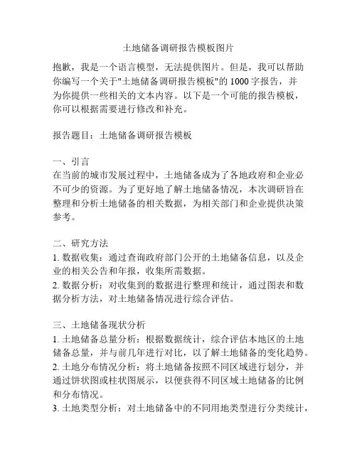 土地储备调研报告模板图片