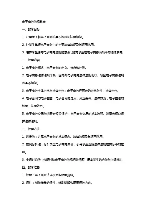 电子商务法规教案