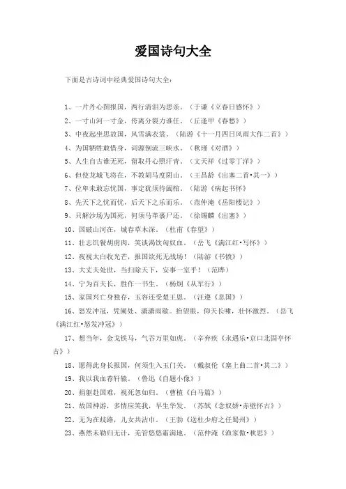 爱国诗句大全