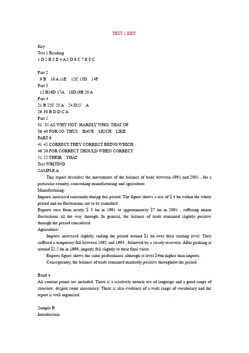 BEC高级真题试卷完整版