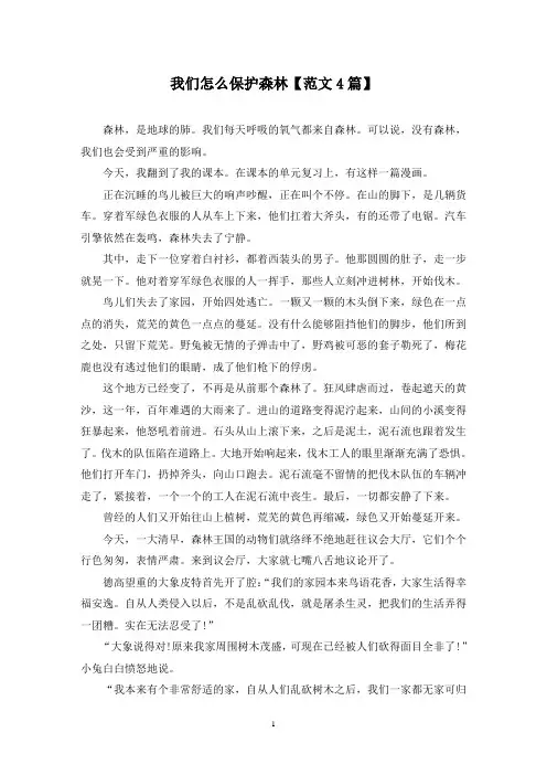 精选我们怎么保护森林【范文4篇】