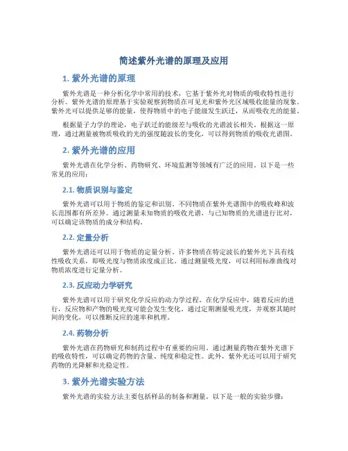 简述紫外光谱的原理及应用