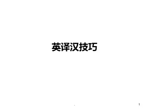 英译汉翻译技巧必看PPT课件