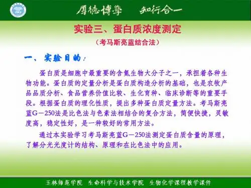 4  蛋白质浓度测定(考马斯亮蓝结合法)