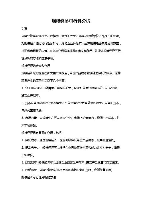规模经济可行性分析