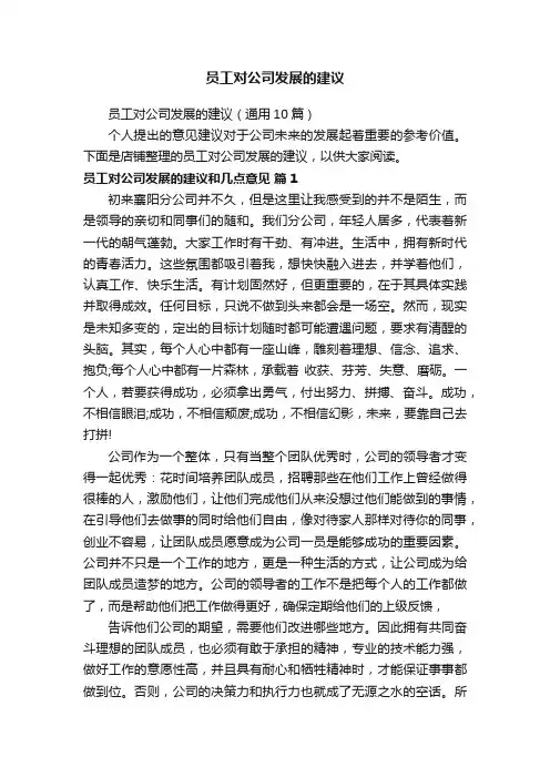 员工对公司发展的建议