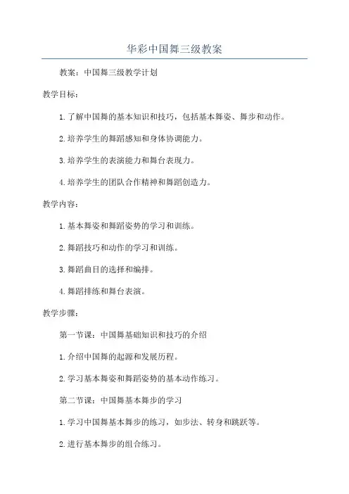 华彩中国舞三级教案
