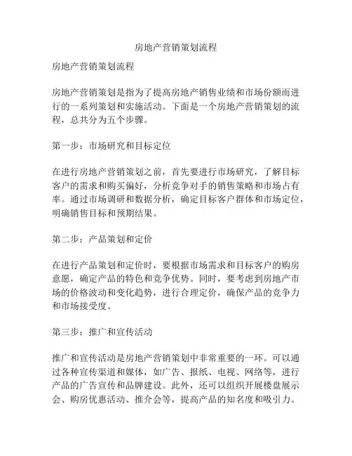 房地产营销策划流程
