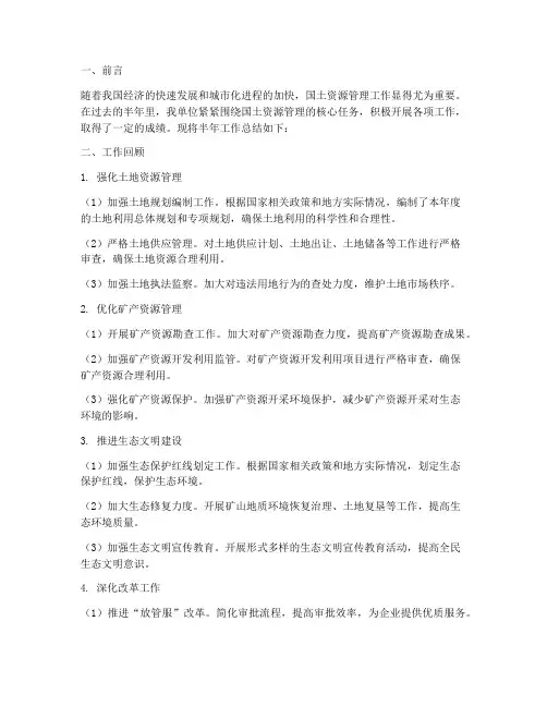 国土_年半年工作总结
