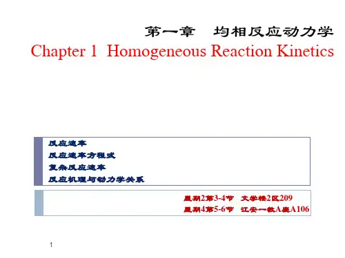 化学反应工程课件-袁绍军-1讲义