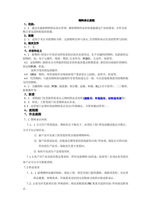 物料承认流程