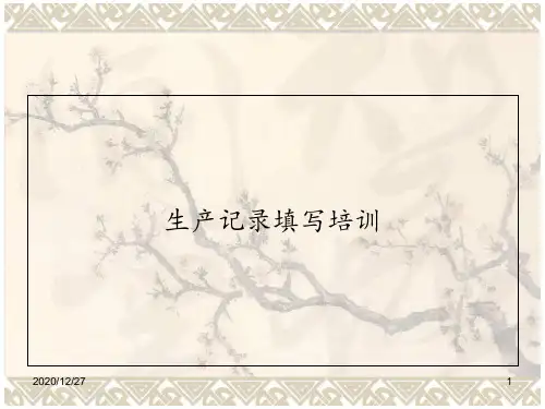 批生产记录书写规范 ppt课件