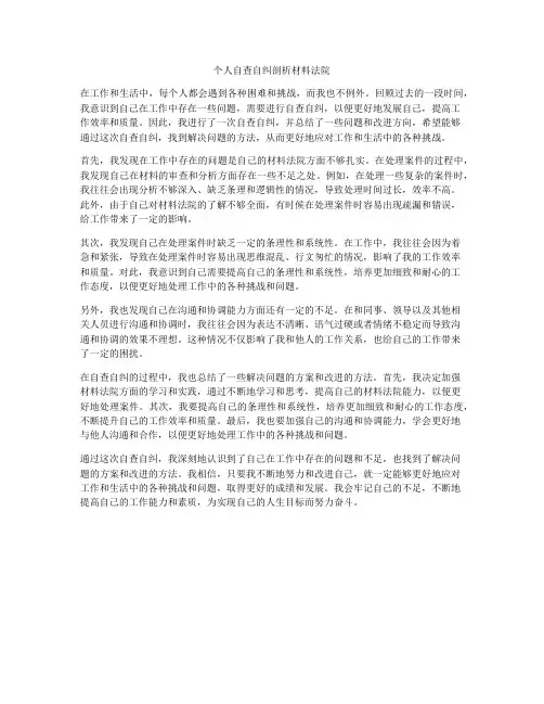 个人自查自纠剖析材料法院