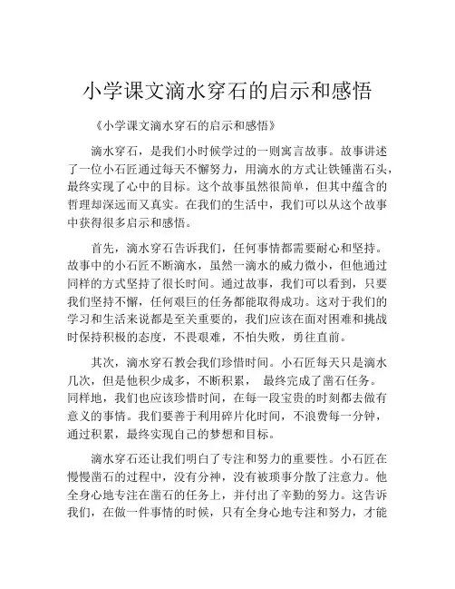 小学课文滴水穿石的启示和感悟
